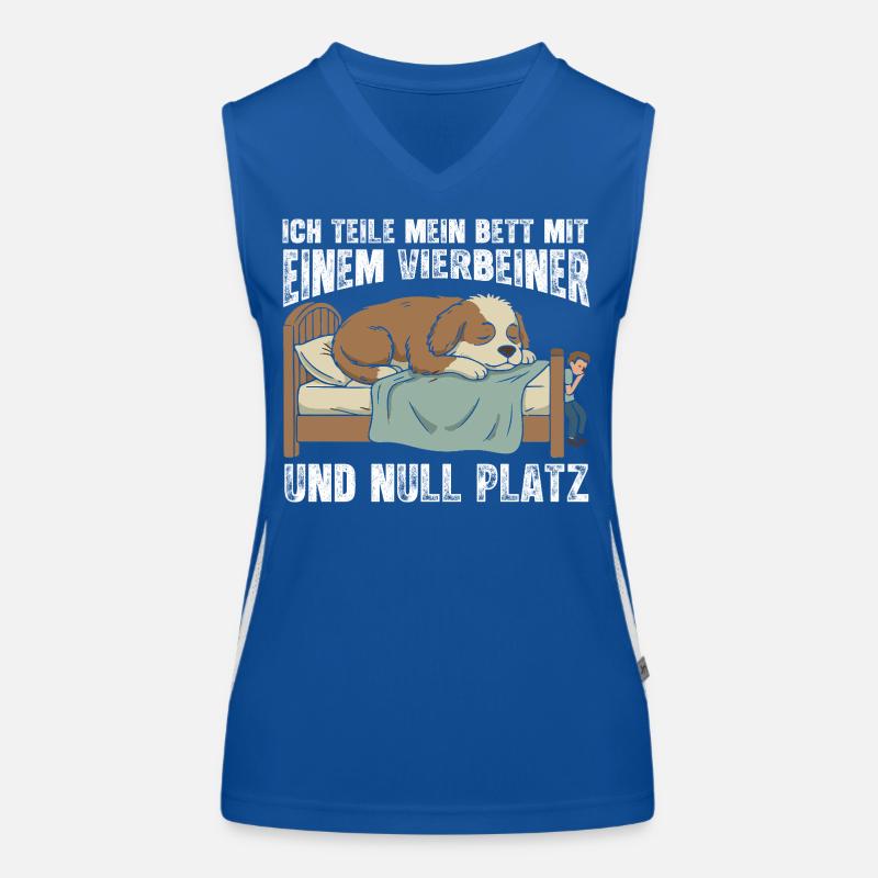 Hund als Bettmitbewohner Funktionelles Kontrast-Tank Top für Frauen