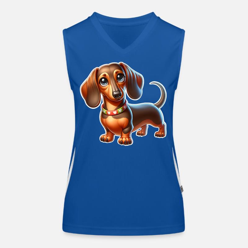 Dackel Funktionelles Kontrast-Tank Top für Frauen