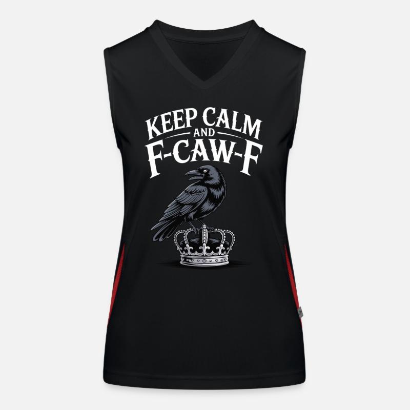 Crow Over Crown Keep Calm - Women's Functional Contrast Tank Top - black/red