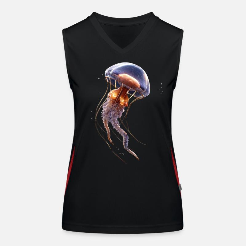 Méduse Méduse de feu Méduse Méduse mignonne Débardeur respirant contrasté Femme