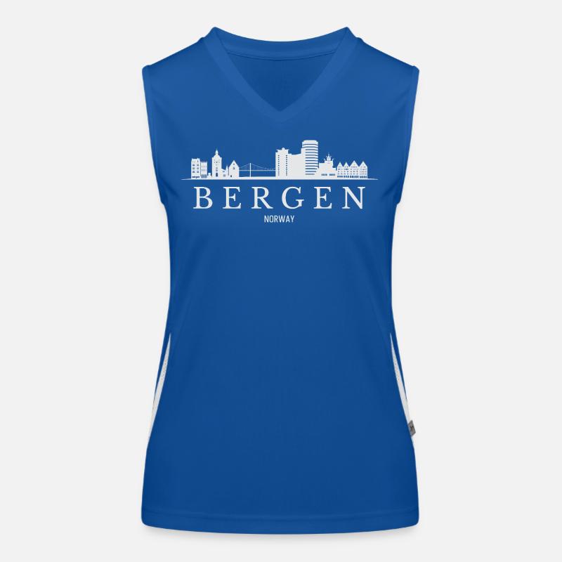 Bergen Skyline, Bergen Norway Women's Functional Contrast Tank Top