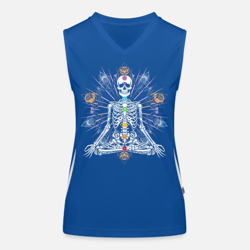 Skelett Chakra Gothic Meditation Funktionelles Kontrast-Tank Top für Frauen