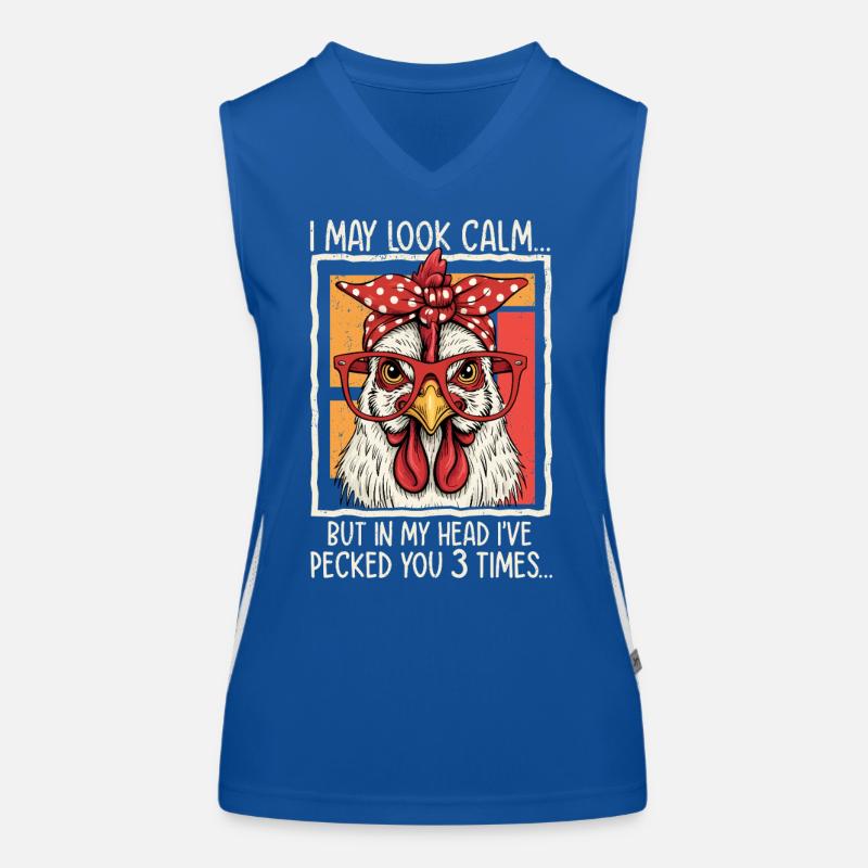 Huhn mit Brille Spruchdesign Funktionelles Kontrast-Tank Top für Frauen