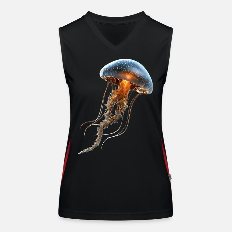 Méduse Méduse de feu Méduse Méduse mignonne Débardeur respirant contrasté Femme