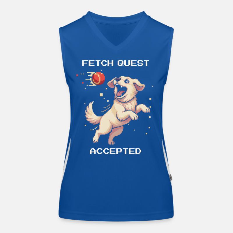 Fetch Quest Accepted | Dog playing ball Women's Functional Contrast Tank Top