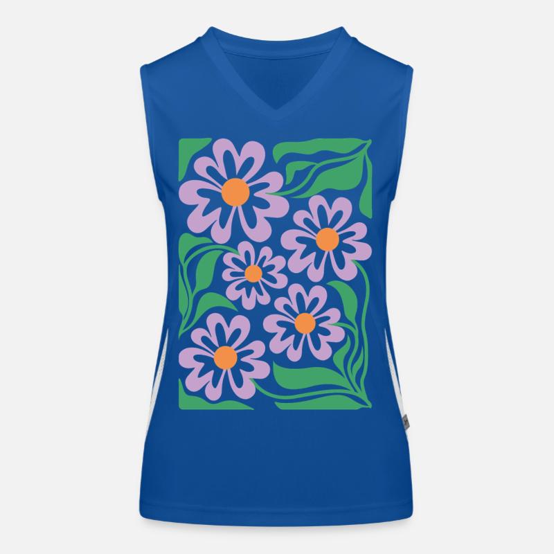 Motif floral violet Boho Flora Débardeur respirant contrasté Femme