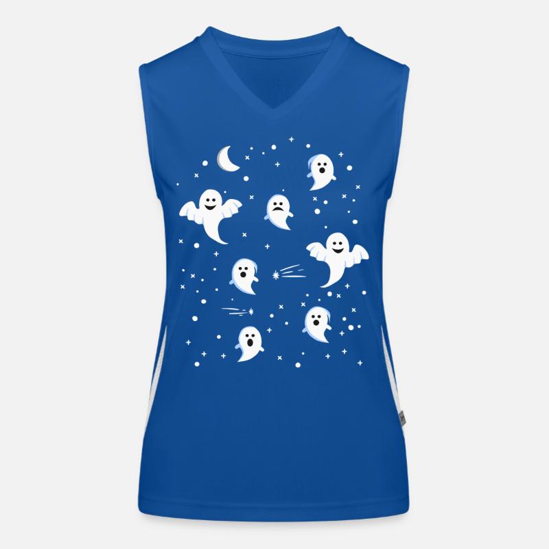 Ghosts Ghosts Night Sky Horror Halloween Women's Functional Contrast Tank Top