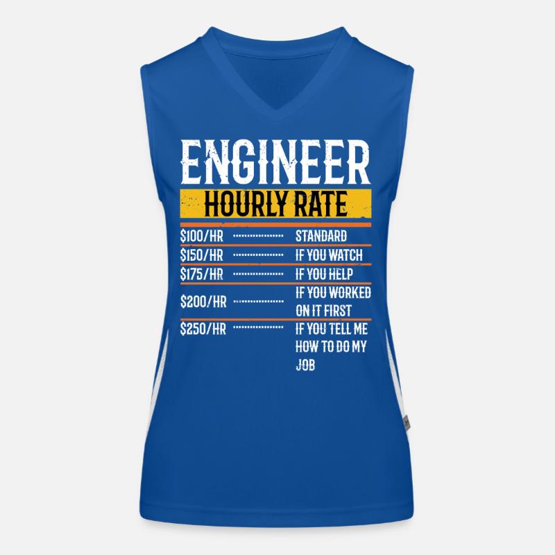 Funny Engineer Gifts Engineer Hourly Rate Women's Functional Contrast Tank Top