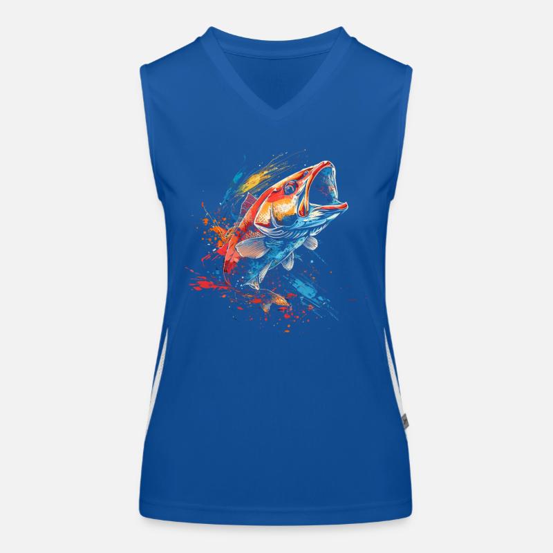 Fisch Farbklecks Funktionelles Kontrast-Tank Top für Frauen