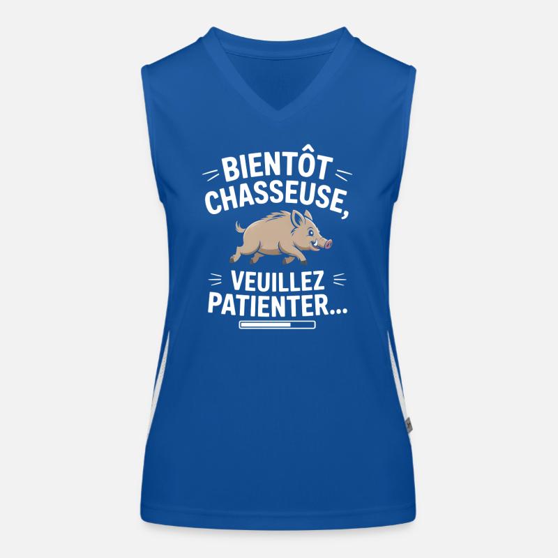 Bald Jäger, bitte warten Funktionelles Kontrast-Tank Top für Frauen