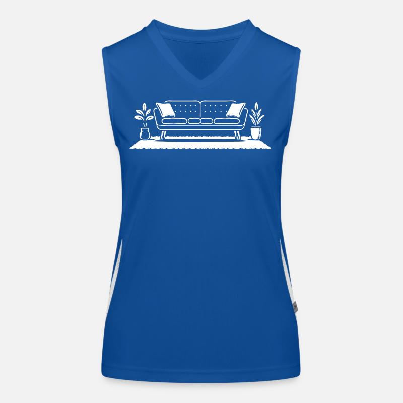 Retro Sofa Design – Möbel mit Stil Funktionelles Kontrast-Tank Top für Frauen