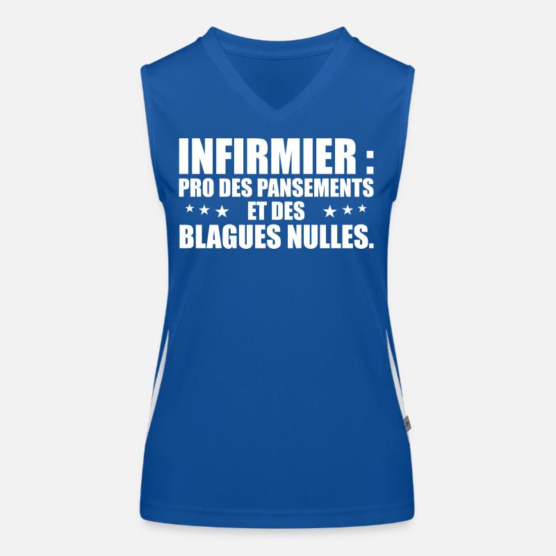 Infirmier pro des pansements et des blagues nulles Débardeur respirant contrasté Femme