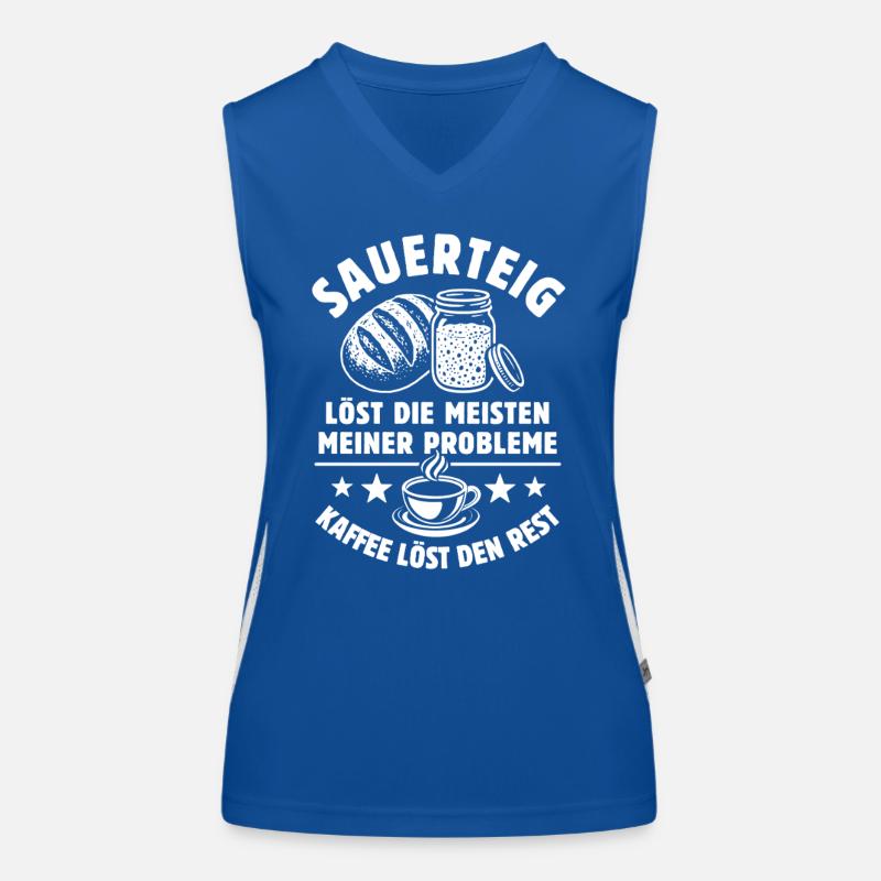 Sauerteig und Kaffee - Problem gelöst - Spruch Funktionelles Kontrast-Tank Top für Frauen