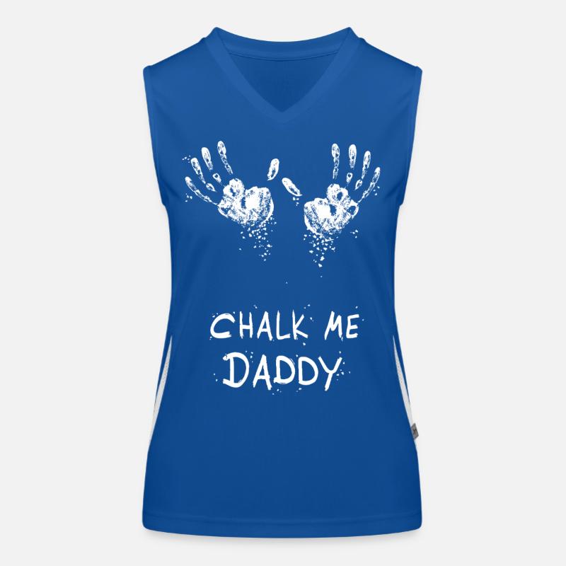 Handabdruck Chalk Me Daddy - Boulder/ Kletter Pun Funktionelles Kontrast-Tank Top für Frauen