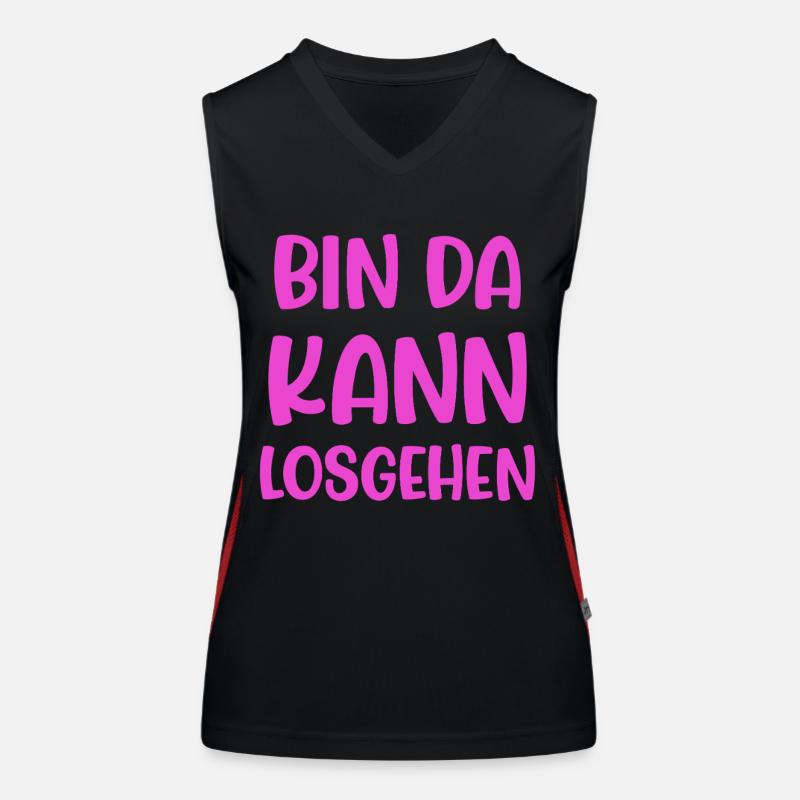 Bin Da Kann Losgehen Funktionelles Kontrast-Tank Top für Frauen