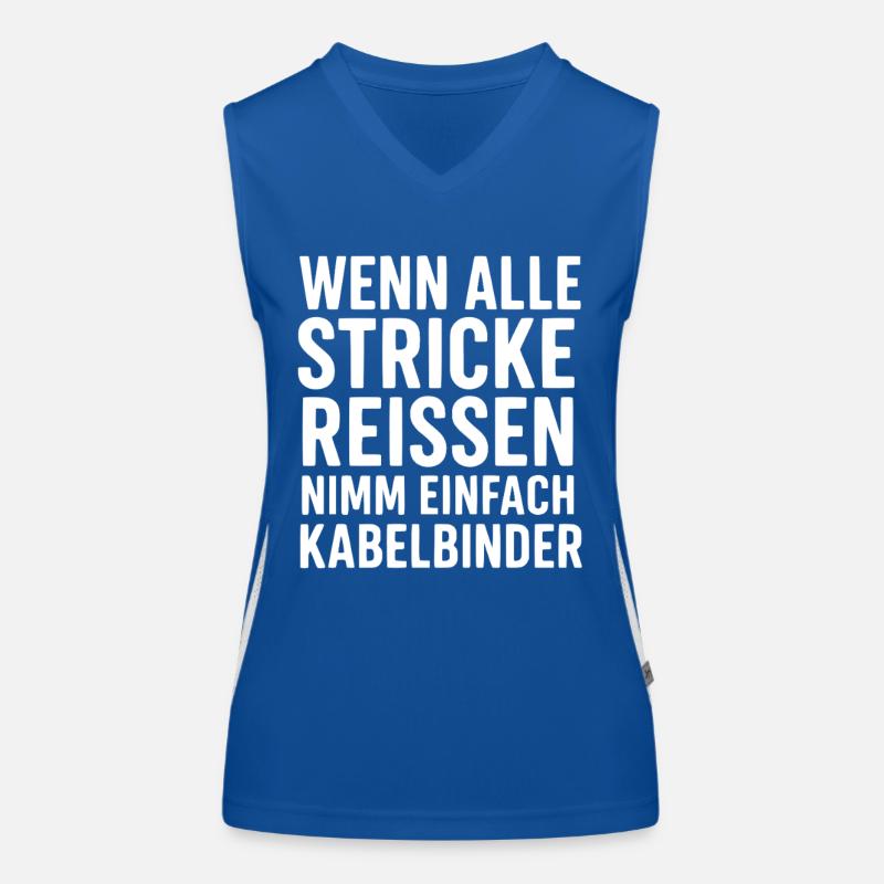 Cable Tie Saying – Funny & Artisan Humor Women's Functional Contrast Tank Top