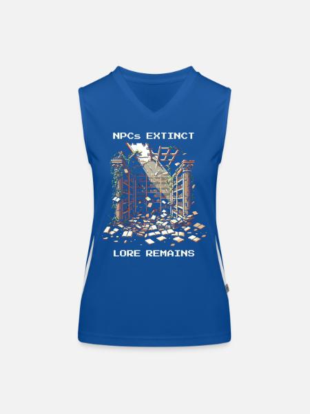 NPCs gone, lore stays | Post-apocalyptic - Women's Functional Contrast Tank Top - royal/white - Front