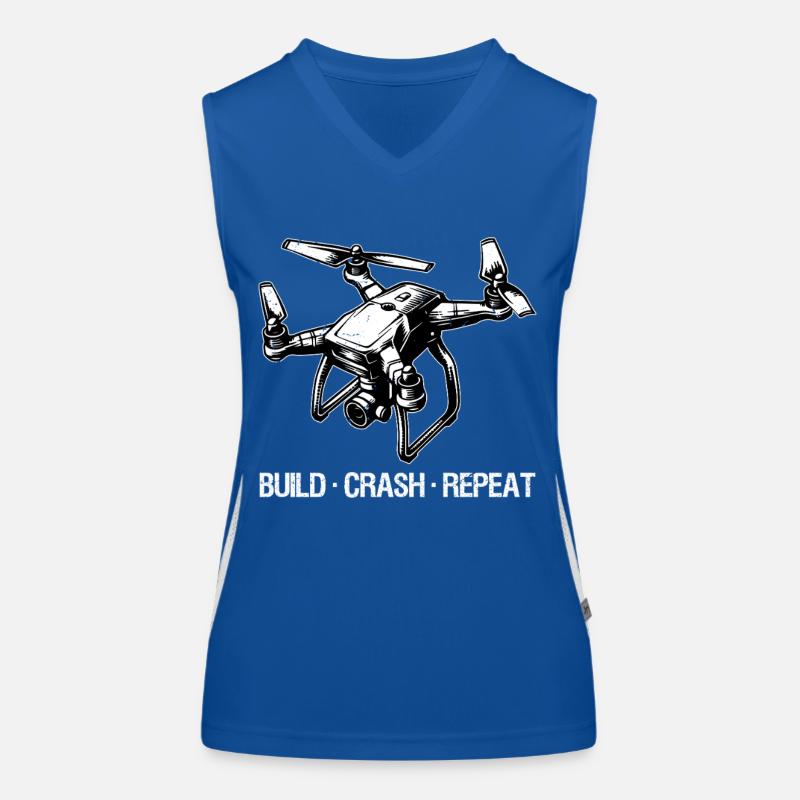 Drone Build Crash Repeat Gift Débardeur respirant contrasté Femme