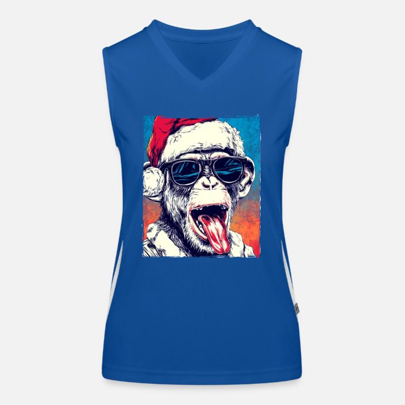 Affe Weihnachtsmütze Weihnachten Funktionelles Kontrast-Tank Top für Frauen