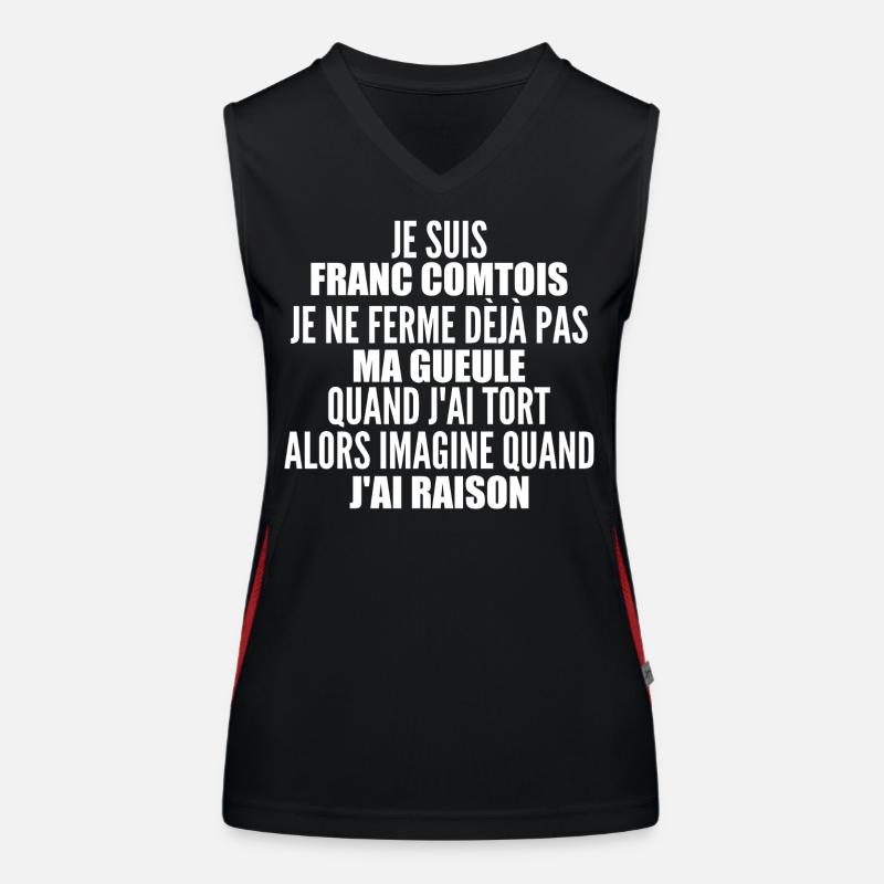 Franc comtois je ferme pas ma gueule franche comté Débardeur respirant contrasté Femme