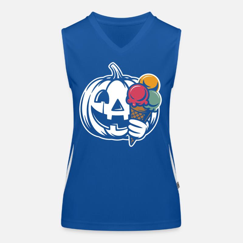 Kürbis Lächeln Eiscreme Funktionelles Kontrast-Tank Top für Frauen