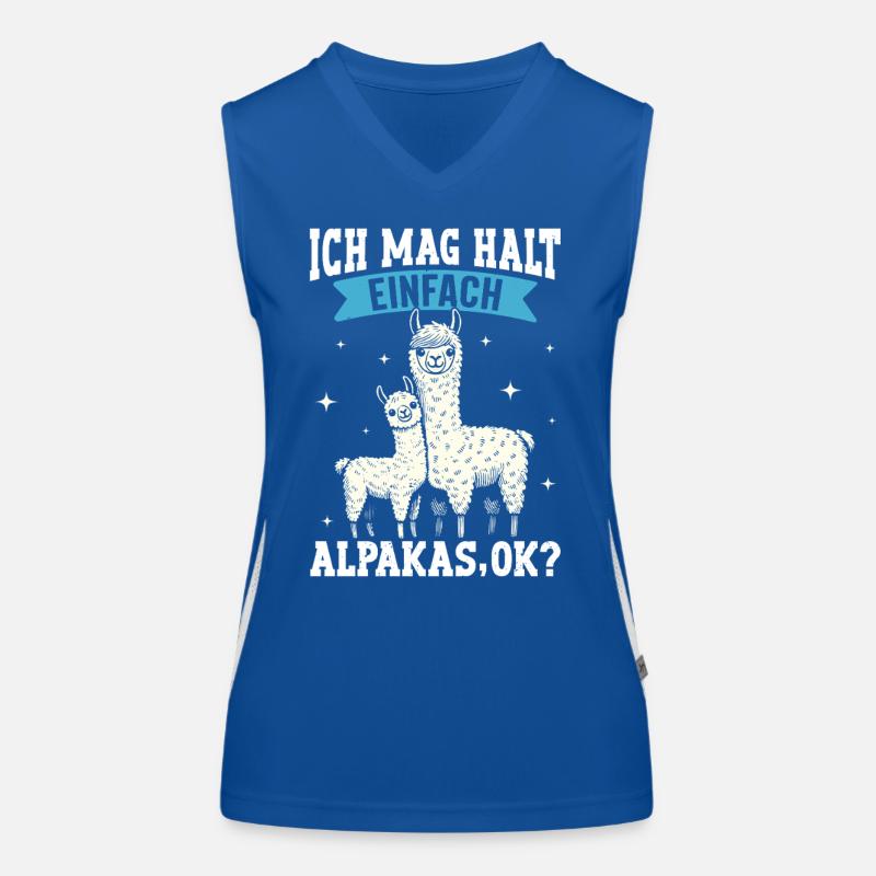 Éventail d’alpaga J’AIME JUSTE LES ALPAGAS Drôle Débardeur respirant contrasté Femme