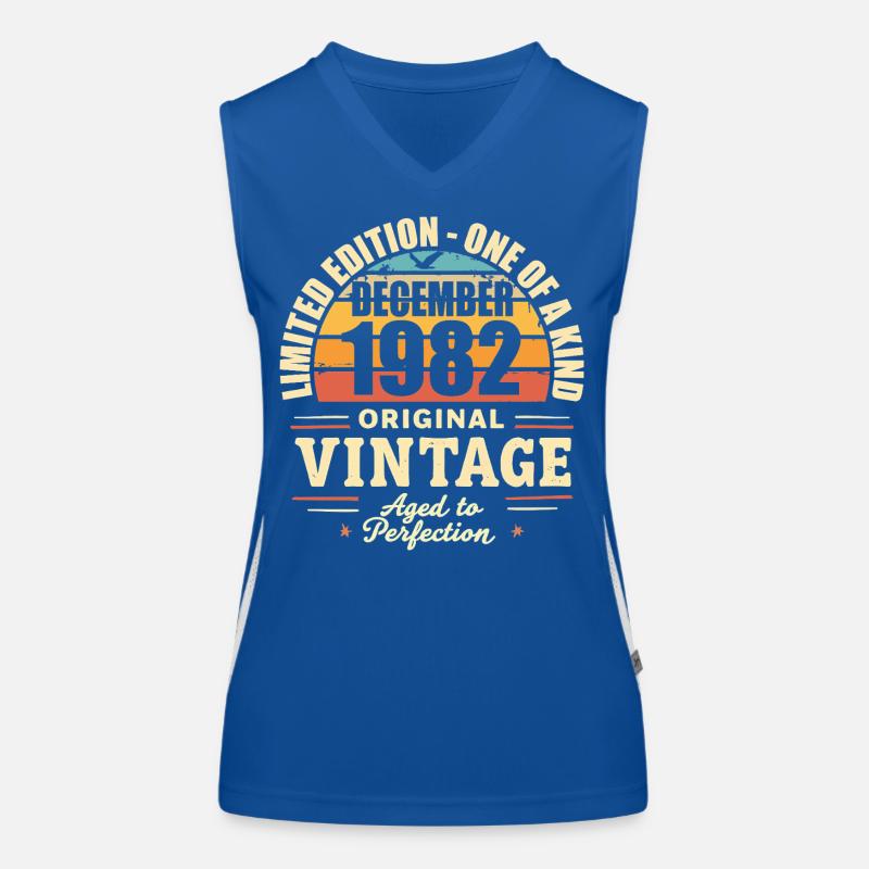 Geburtstagsfeier Dezember 1982 - Dezember 1982 Funktionelles Kontrast-Tank Top für Frauen