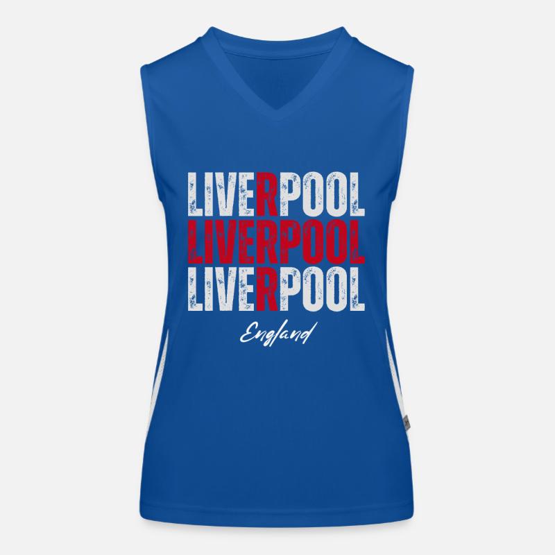 Liverpool England, Englischer Stolz Funktionelles Kontrast-Tank Top für Frauen