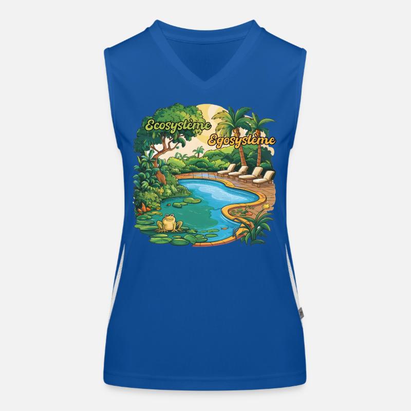 Ecosystem Egosystem Message Engagé pour la Planète Débardeur respirant contrasté Femme