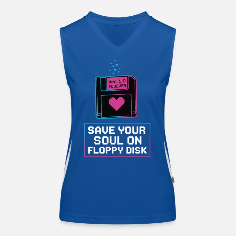 Save Your Soul on Floppy Disk Women's Functional Contrast Tank Top