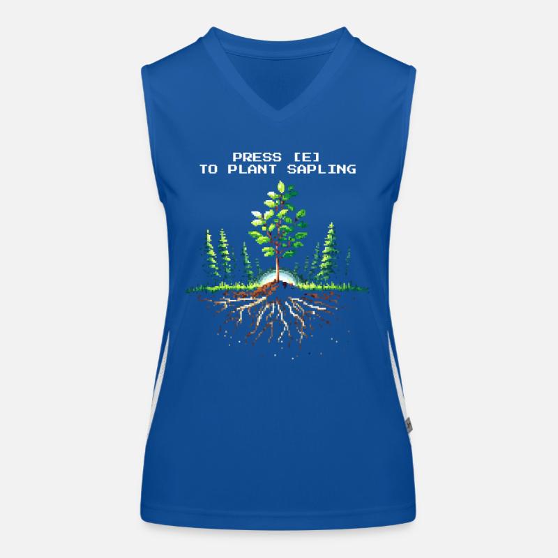 Press [E] Planting Seedling | Afforestation Women's Functional Contrast Tank Top