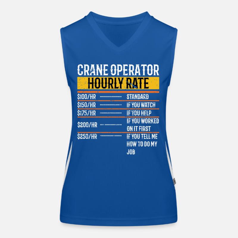 Crane Operator Hourly Rate Funny Funktionelles Kontrast-Tank Top für Frauen