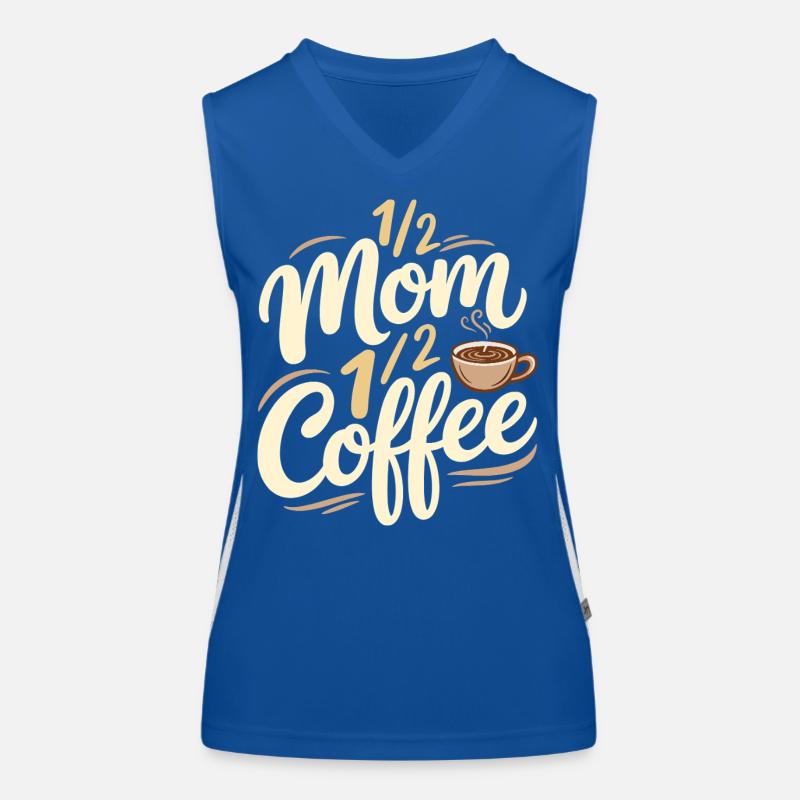 Mutter Koffein Halb Mama Halb Kaffee Funktionelles Kontrast-Tank Top für Frauen