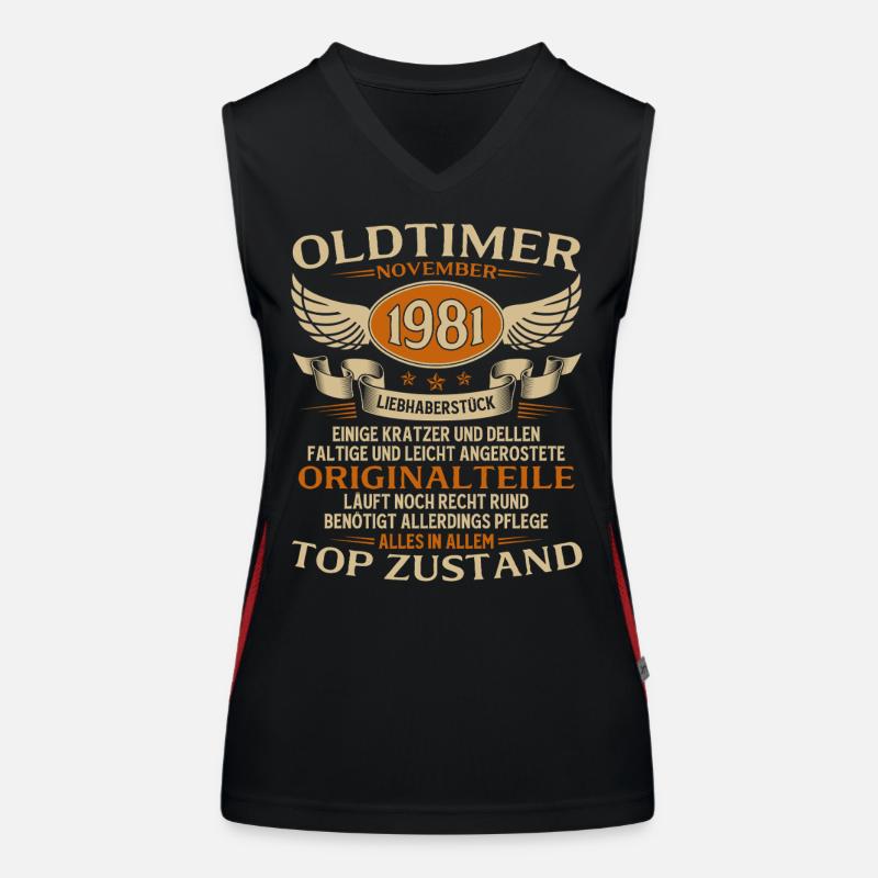 44. Geburtstag Geschenk Oldtimer November 1981 Funktionelles Kontrast-Tank Top für Frauen