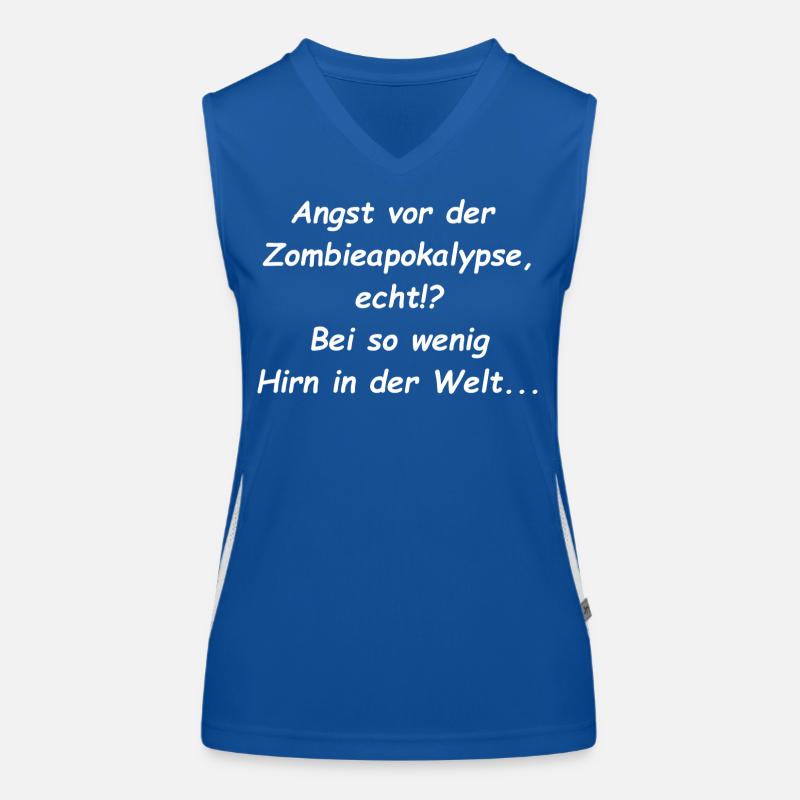 Angst vor der Zombieapokalypse Spruch Funktionelles Kontrast-Tank Top für Frauen