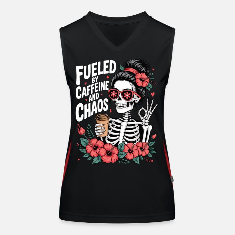 Mutter Koffein Mutter Skelett Kaffee Funktionelles Kontrast-Tank Top für Frauen