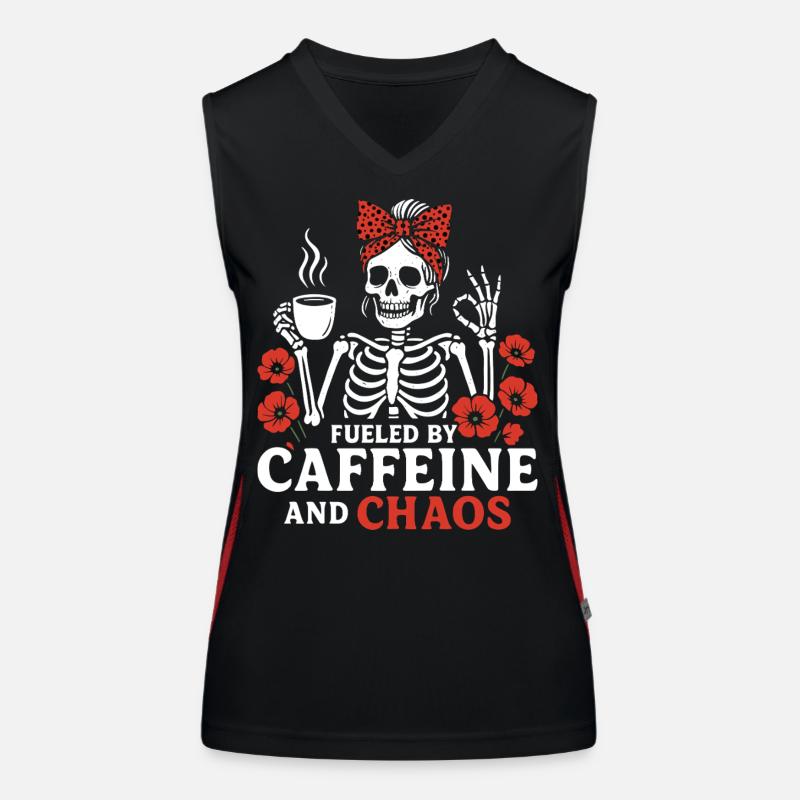 Mutter Koffein Mutter Skelett Kaffee Funktionelles Kontrast-Tank Top für Frauen