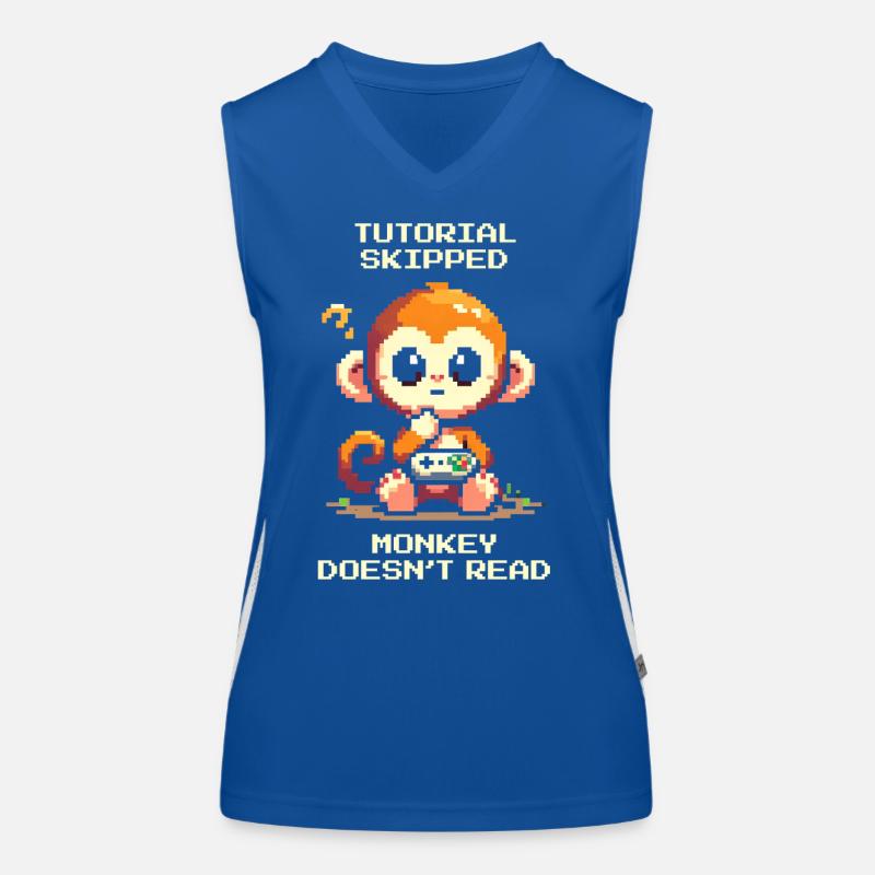 Tutorial geskippt – Affe liest nicht | Noob-Humor Funktionelles Kontrast-Tank Top für Frauen