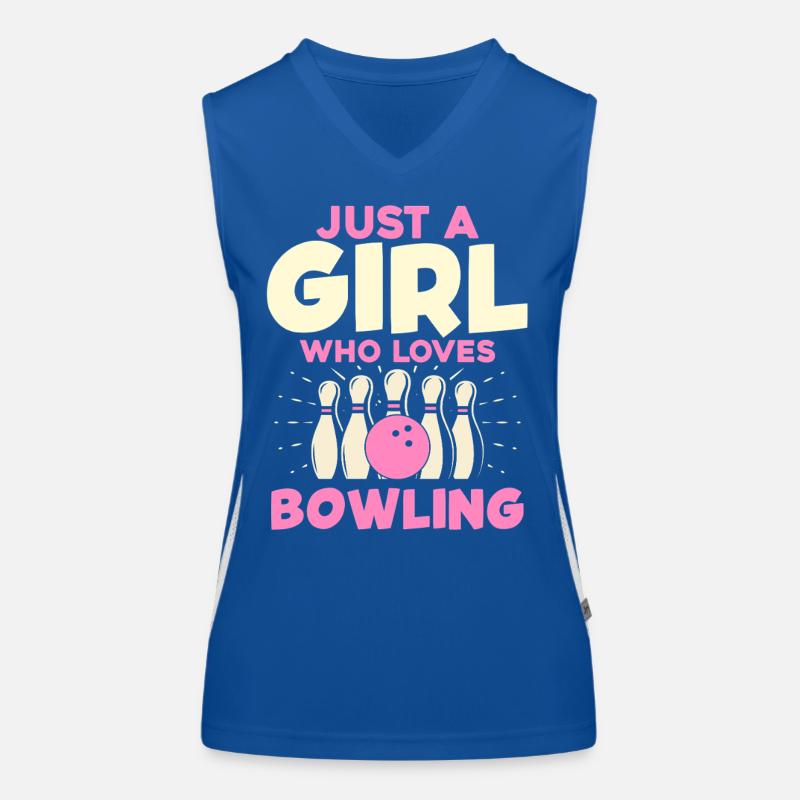 Nur ein Mädchen liebt Bowling Funktionelles Kontrast-Tank Top für Frauen