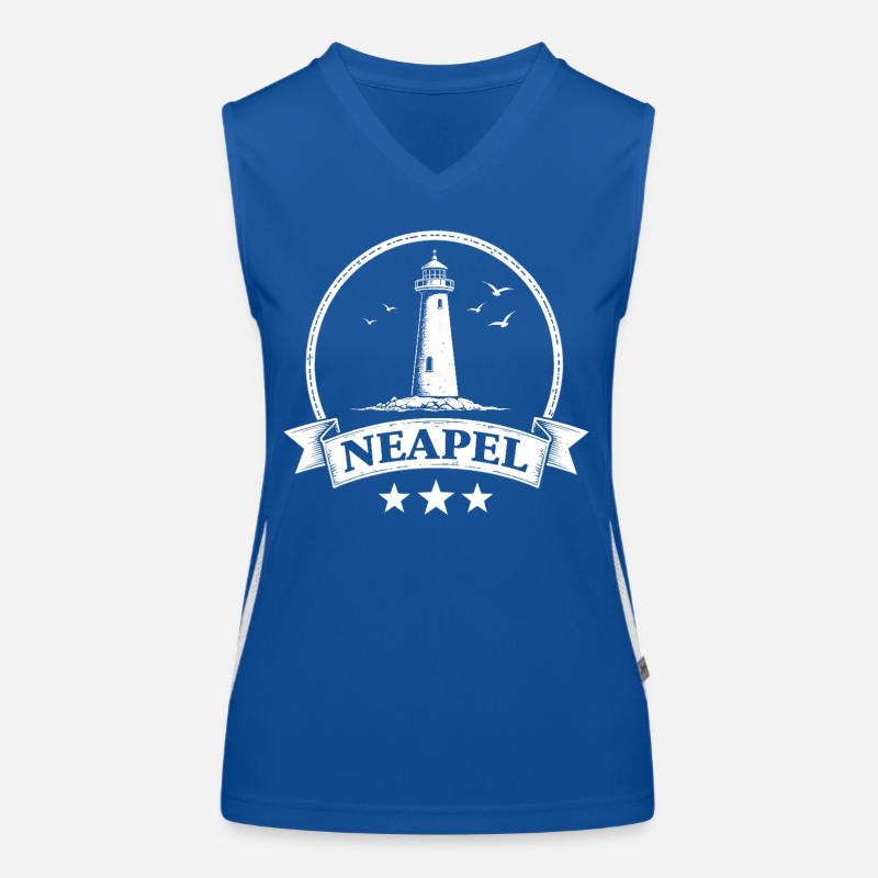 Phare de Naples Italie Point de repère Débardeur respirant contrasté Femme