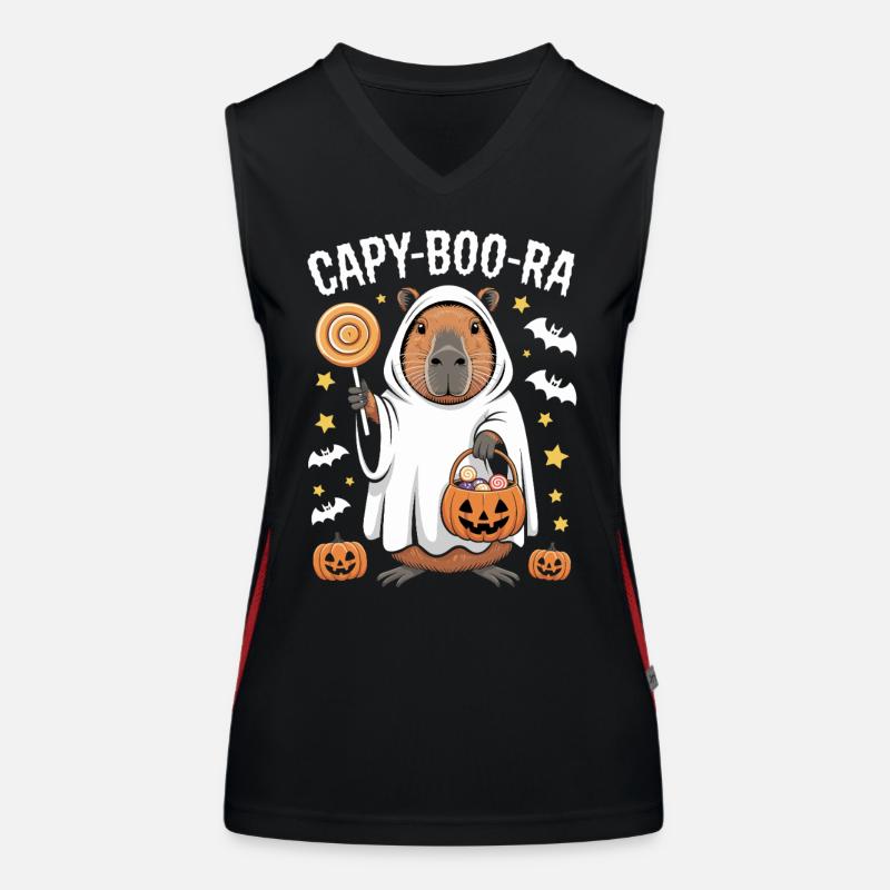 Capybara Halloween Capy-Boo-Ra Fun Women's Functional Contrast Tank Top