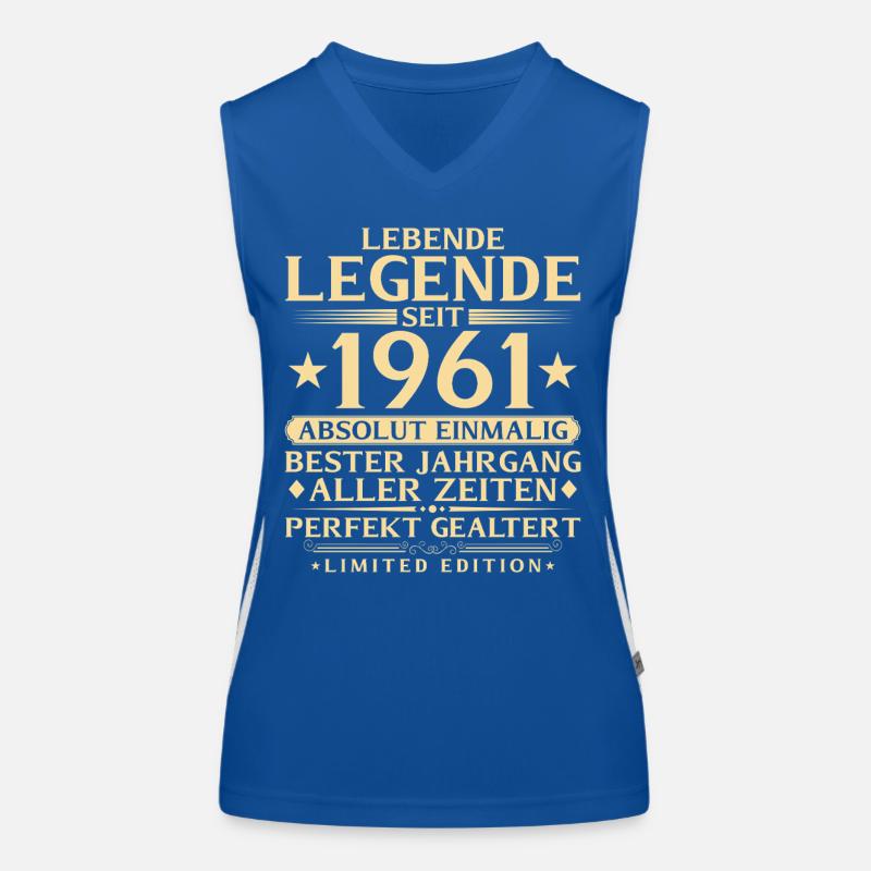 1961 Année de la Construction Légende 65ème Cadeau d’Anniversaire Débardeur respirant contrasté Femme