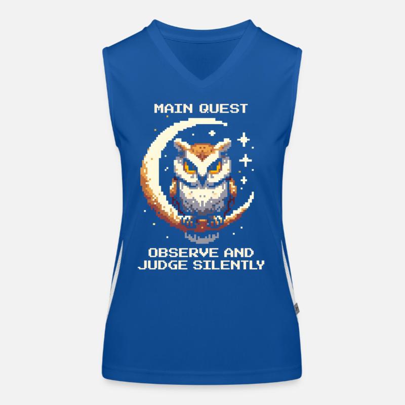 Hauptquest: Beobachten & still urteilen | Eule Funktionelles Kontrast-Tank Top für Frauen