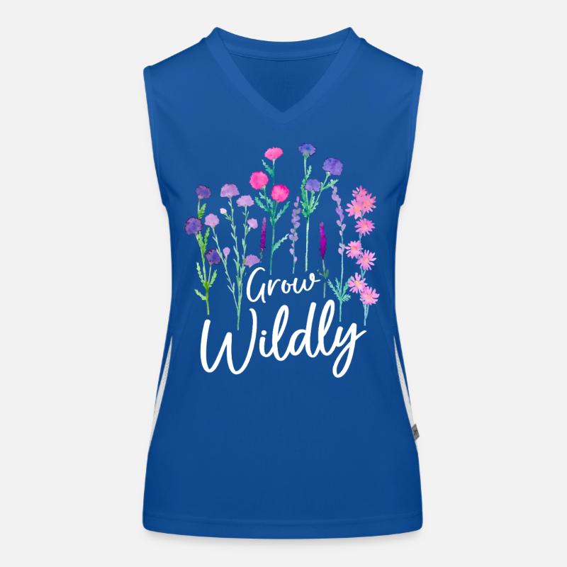 Conception de fleurs sauvages en cire Débardeur respirant contrasté Femme