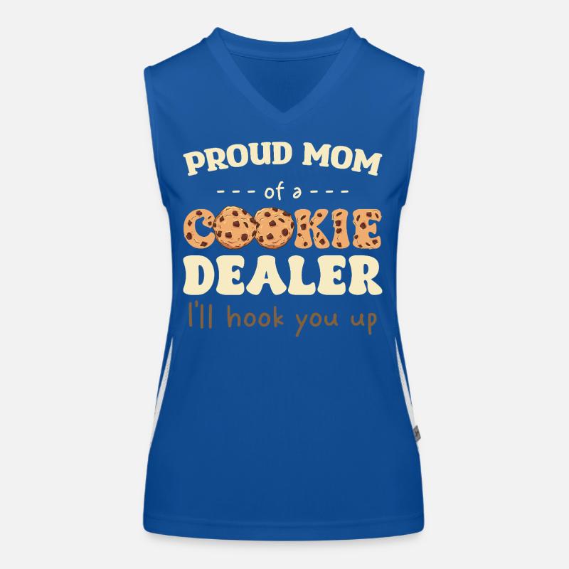 Stolze Mama eines Cookie-Verkäufers Funktionelles Kontrast-Tank Top für Frauen