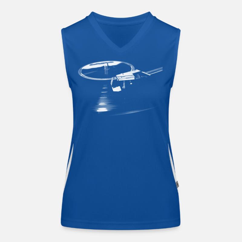 Graphic Turntable, Music Enthusiast Women's Functional Contrast Tank Top
