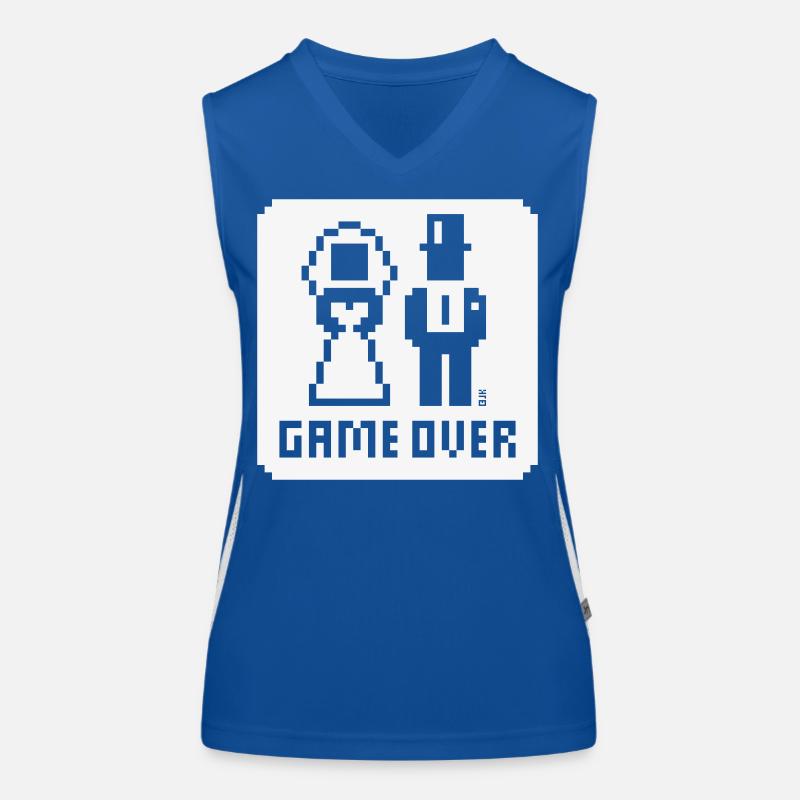 Game Over (mariage, enterrement de vie de garçon, mariés, pixel, NEG W) Débardeur respirant contrasté Femme