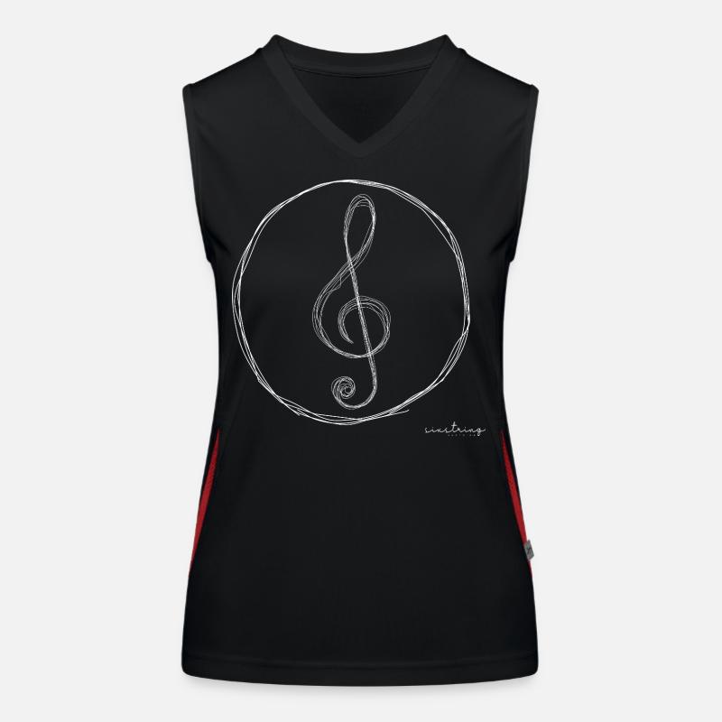 clef sketch - Women's Functional Contrast Tank Top - black/red
