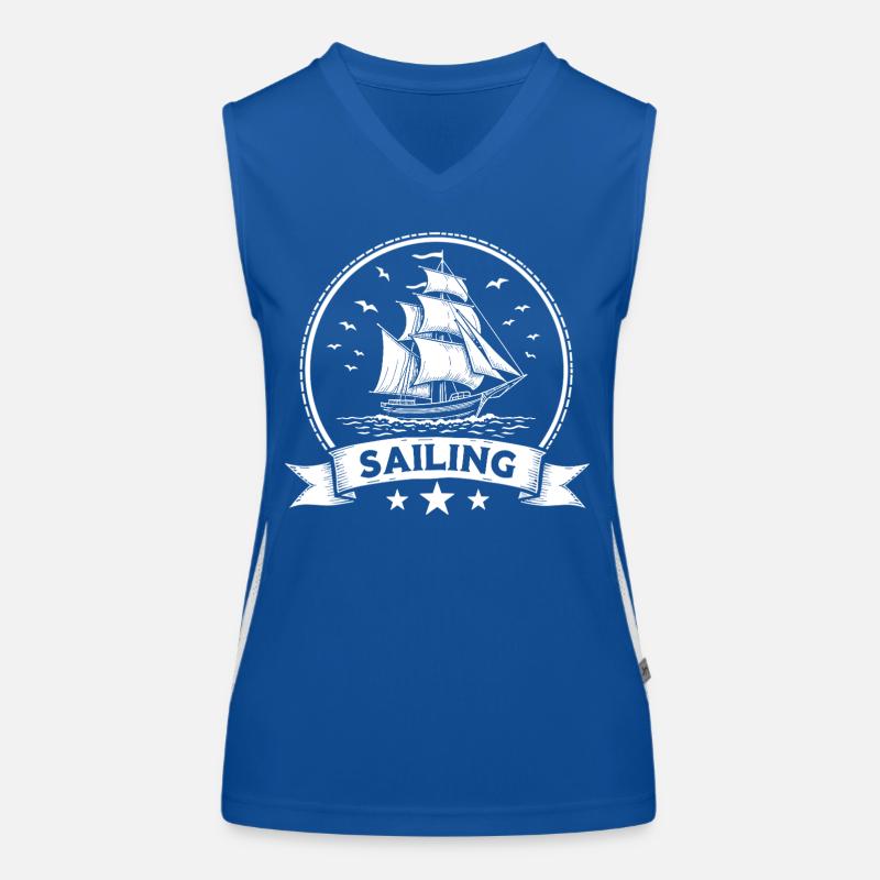 Sailing Segelschiff Maritim Ahoi Funktionelles Kontrast-Tank Top für Frauen