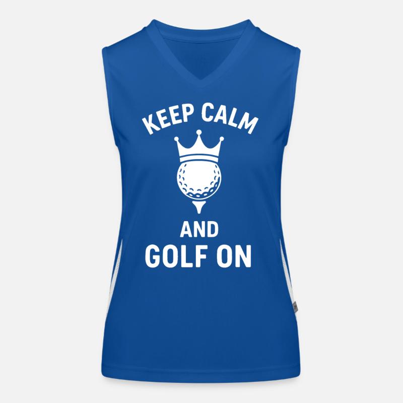 Restez calme et jouez au golf sur le tee Golf Lover Débardeur respirant contrasté Femme